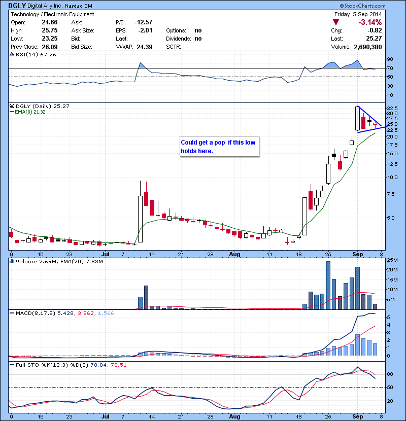 DGLY Could get a pop if this low holds here.