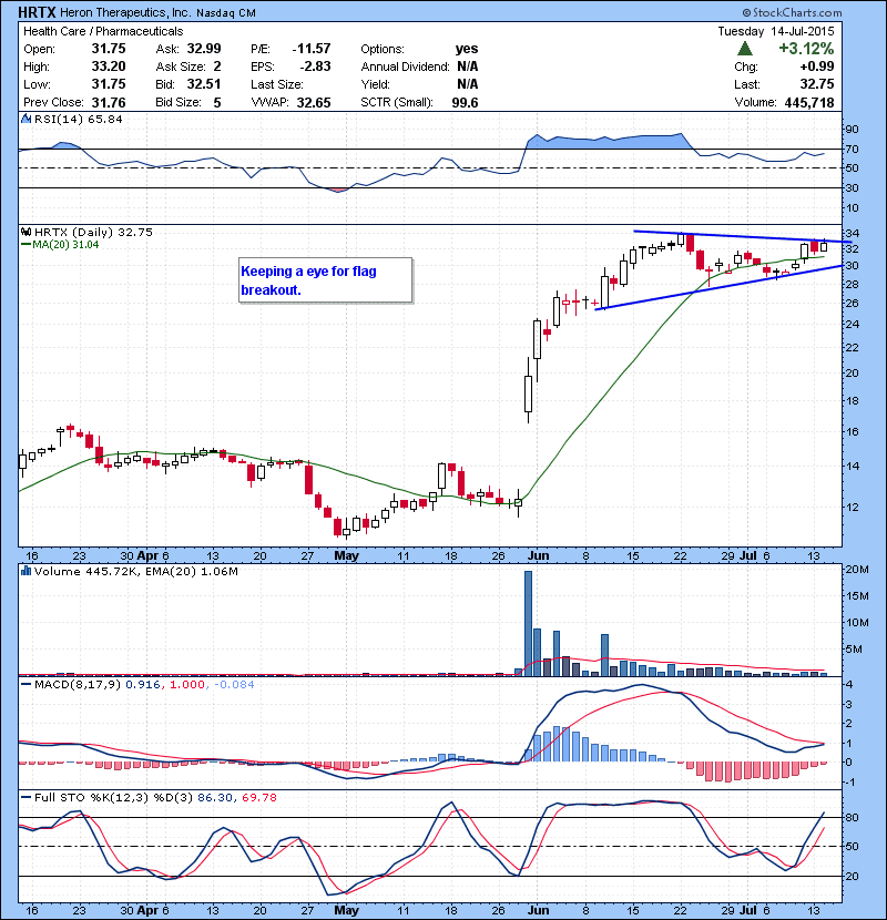 HRTX Keeping a eye for flag breakout.