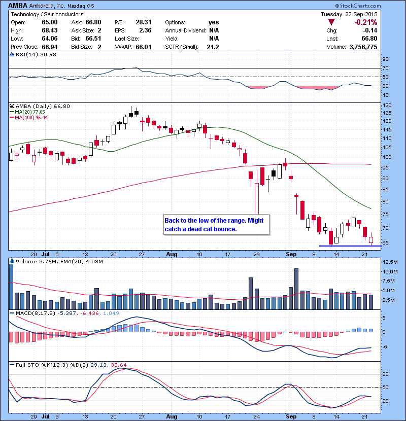 Back to the low of the range. Might catch a dead cat bounce. Do or die.
