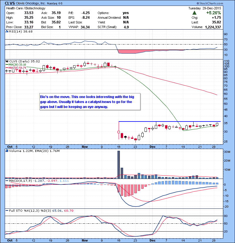 CLVS Bio’s on the move. This one looks interesting with the big gap above. Usually it takes a catalyst/news to go for the gaps but I will be keeping an eye anyway.