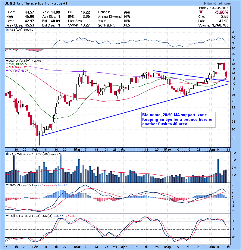 JUNO Bio name, 20/50 MA support zone . Keeping an eye for a bounce here or another flush to 40 area.