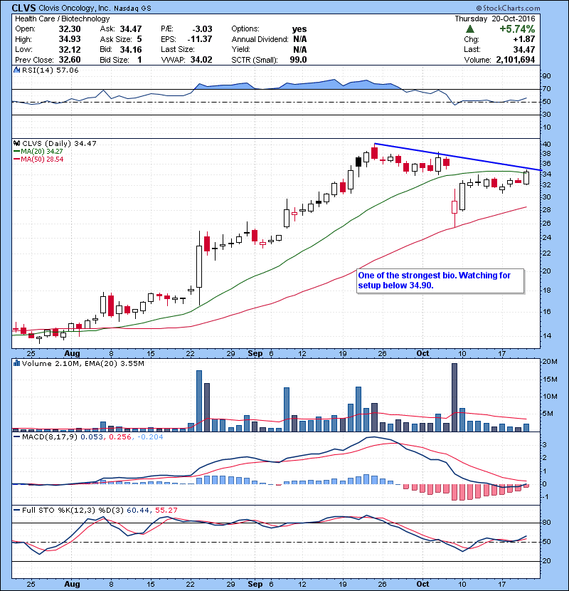 CLVS One of the strongest bio. Watching for setup below 34.90.