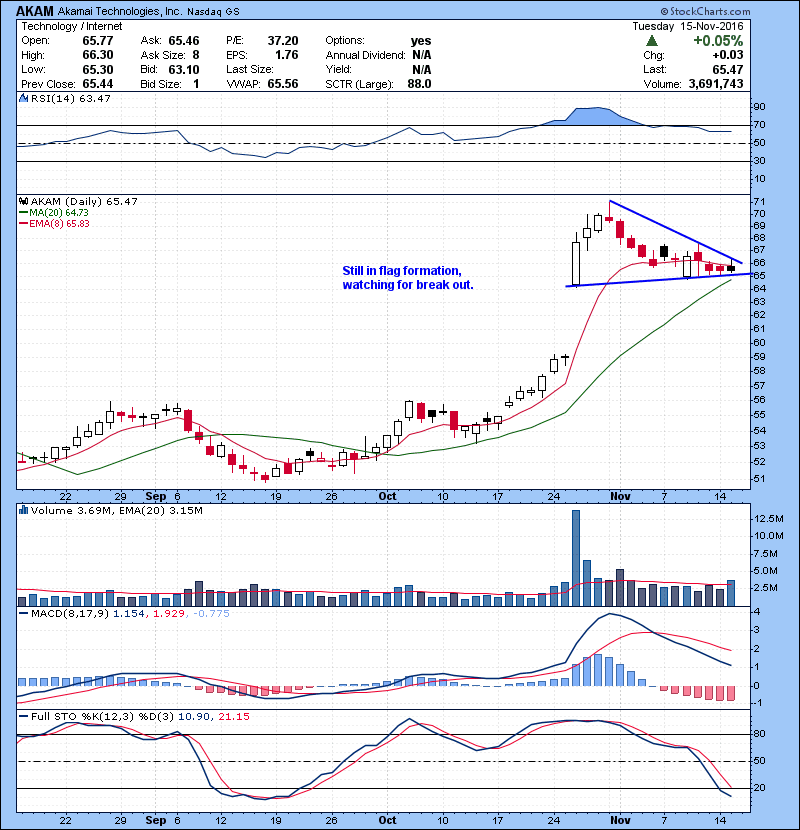 AKAM Still in flag formation, watching for break out.