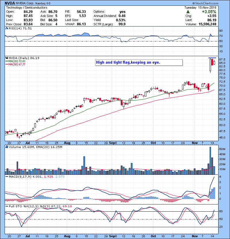 NVDA High and tight flag,keeping an eye.