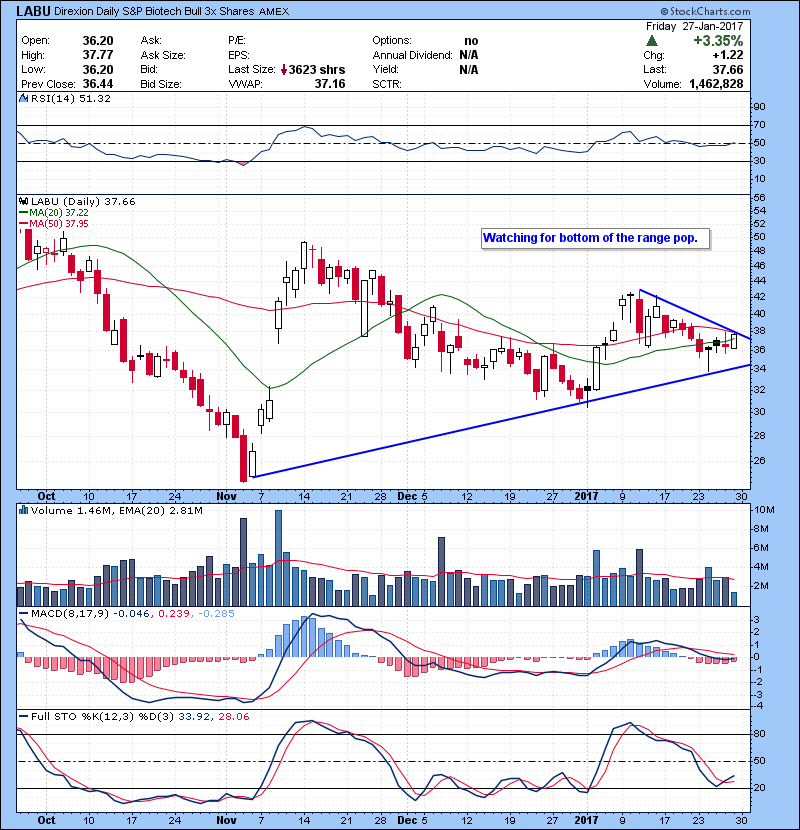 LABU Biotech ETF. Watching for bottom of the range pop.